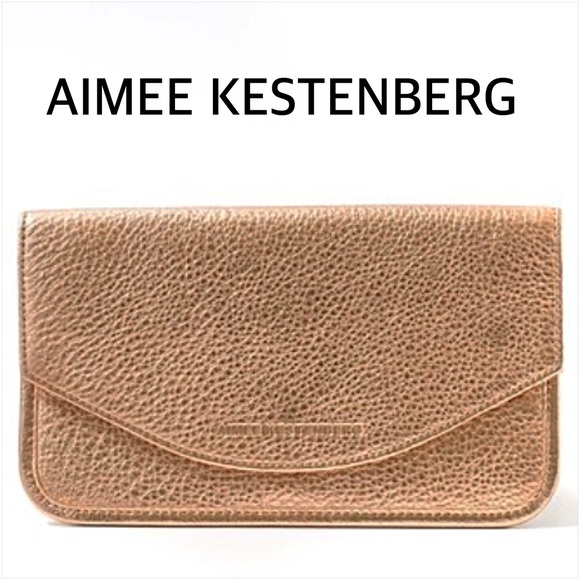 Aimee Kestenberg Handbags - AIMEE KESTENBERG Rose Gold Leather Wallet NWT